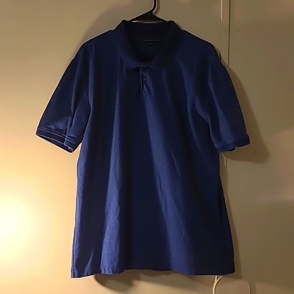 Tommy Hilfiger XXL polo type pullover short sleeve Men's cotton blend shirt coll